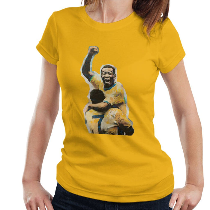 Sidney Maurer Original Portrait Of Pele Womens T-Shirt - Womens T-Shirt