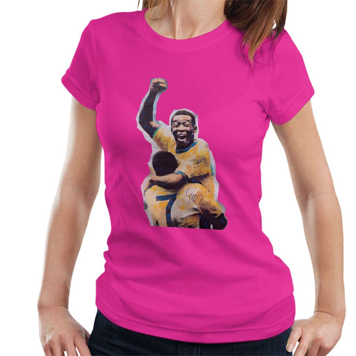Sidney Maurer Original Portrait Of Pele Womens T-Shirt - Womens T-Shirt
