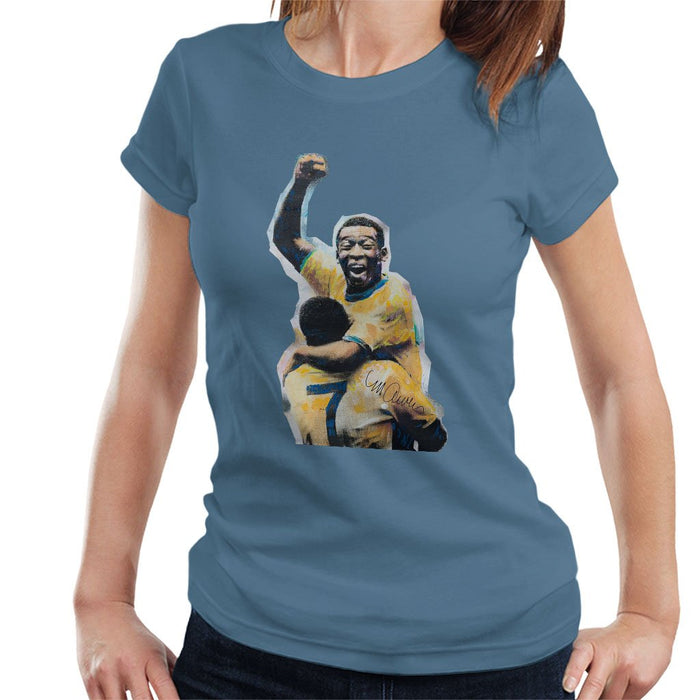 Sidney Maurer Original Portrait Of Pele Womens T-Shirt - Womens T-Shirt
