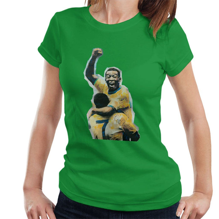Sidney Maurer Original Portrait Of Pele Womens T-Shirt - Womens T-Shirt