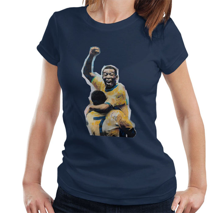 Sidney Maurer Original Portrait Of Pele Womens T-Shirt - Womens T-Shirt