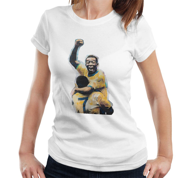 Sidney Maurer Original Portrait Of Pele Womens T-Shirt - Womens T-Shirt