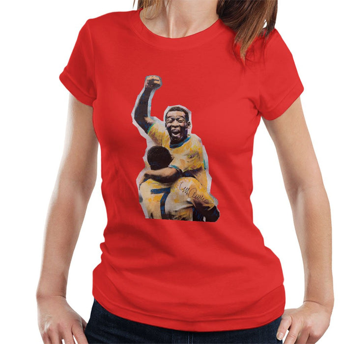 Sidney Maurer Original Portrait Of Pele Womens T-Shirt - Womens T-Shirt