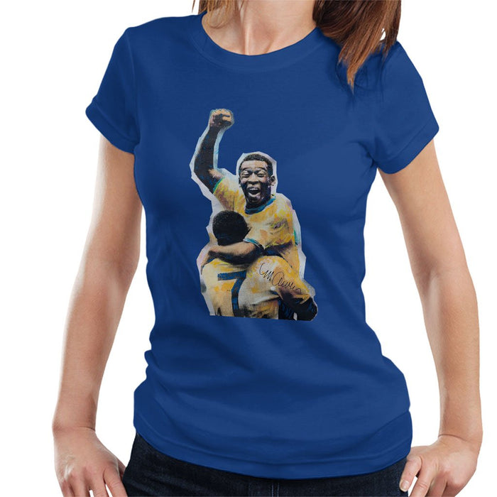 Sidney Maurer Original Portrait Of Pele Womens T-Shirt - Womens T-Shirt