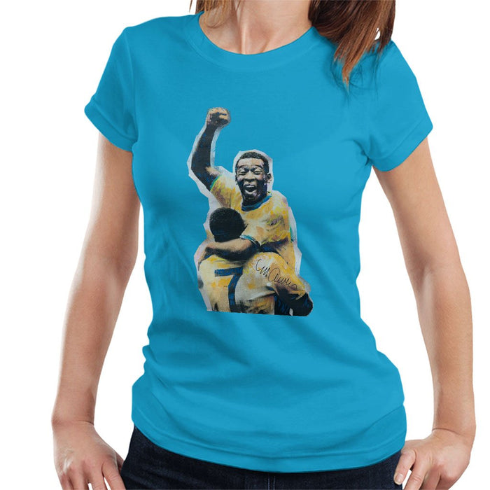 Sidney Maurer Original Portrait Of Pele Womens T-Shirt - Womens T-Shirt
