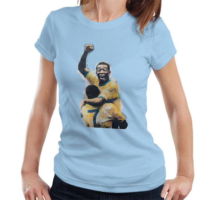 Sidney Maurer Original Portrait Of Pele Womens T-Shirt - Womens T-Shirt