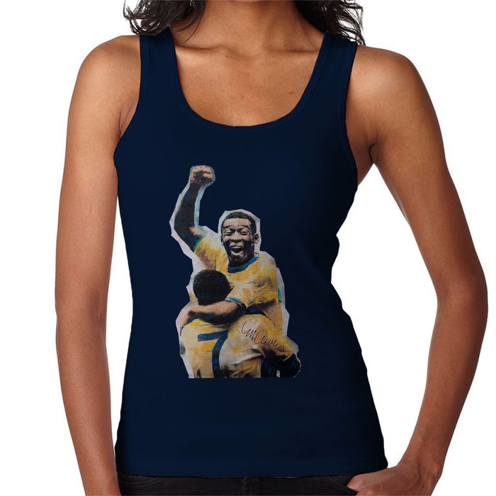 Sidney Maurer Original Portrait Of Pele Womens Vest - Small / Navy Blue - Womens Vest
