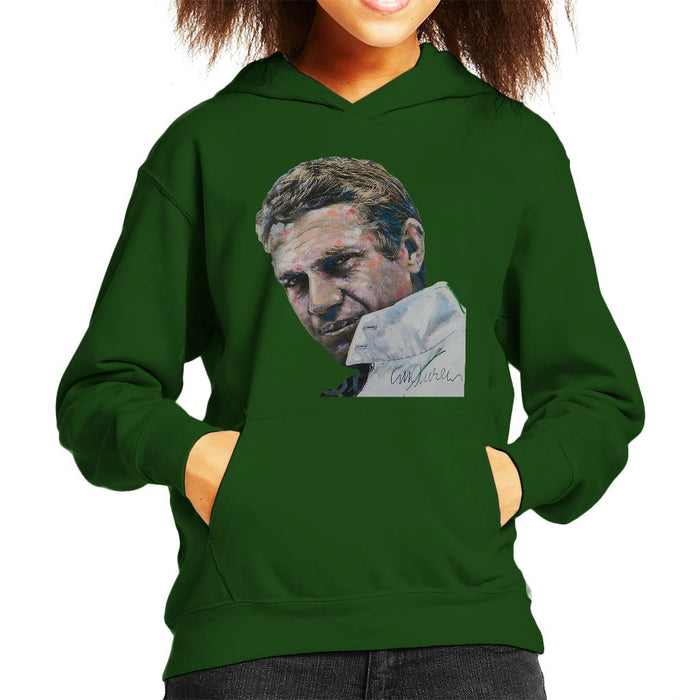 Sidney Maurer Original Portrait Of Steve McQueen Kids Hooded Sweatshirt - Kids Boys Hooded Sweatshirt