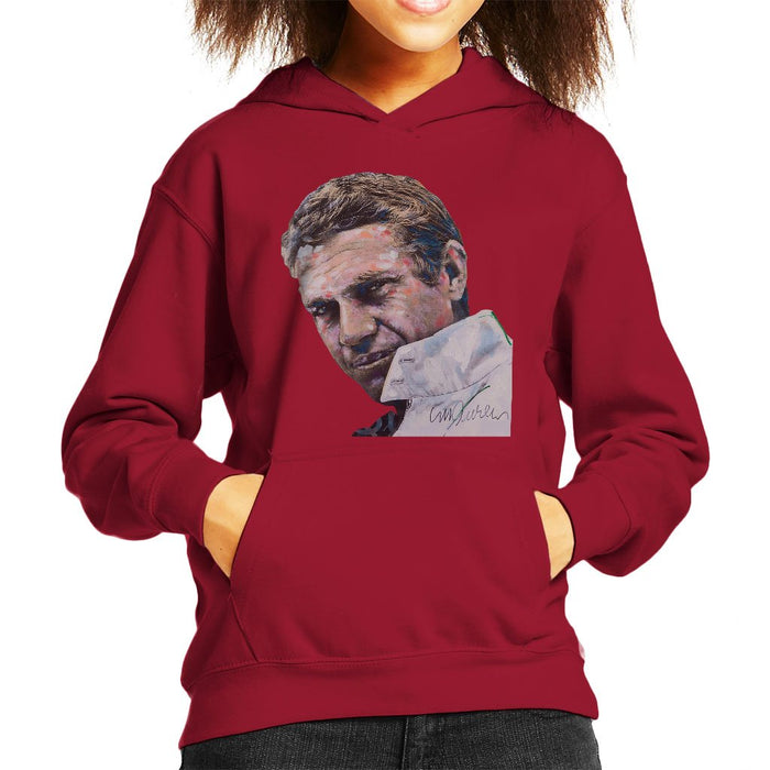 Sidney Maurer Original Portrait Of Steve McQueen Kids Hooded Sweatshirt - Kids Boys Hooded Sweatshirt
