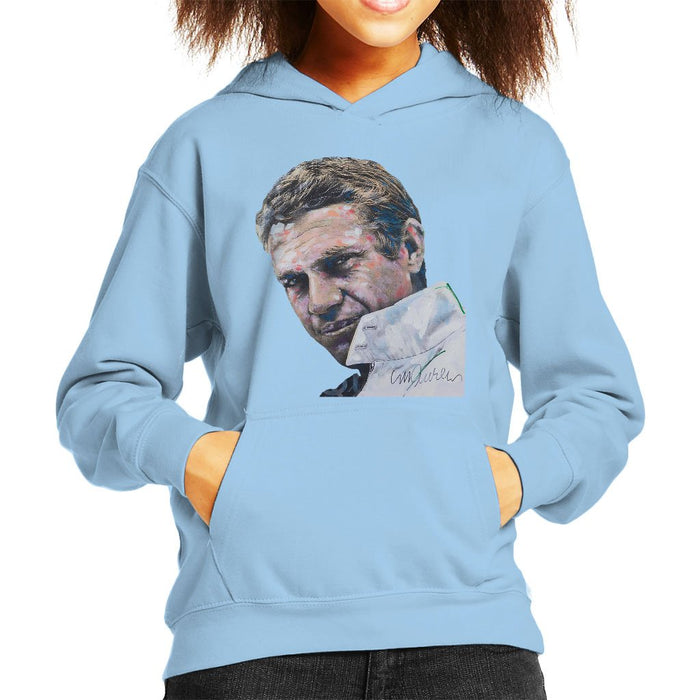 Sidney Maurer Original Portrait Of Steve McQueen Kids Hooded Sweatshirt - Kids Boys Hooded Sweatshirt