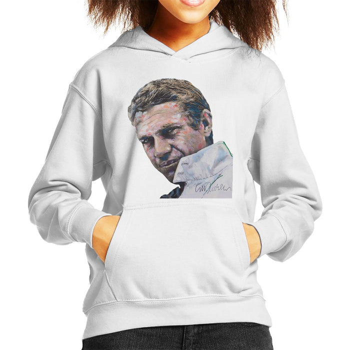 Sidney Maurer Original Portrait Of Steve McQueen Kids Hooded Sweatshirt - Kids Boys Hooded Sweatshirt