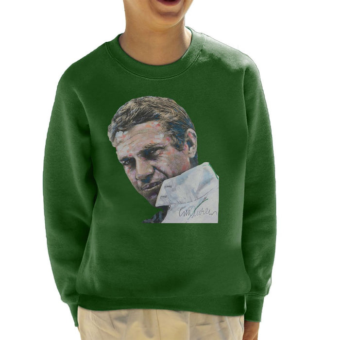 Sidney Maurer Original Portrait Of Steve McQueen Kids Sweatshirt - Kids Boys Sweatshirt