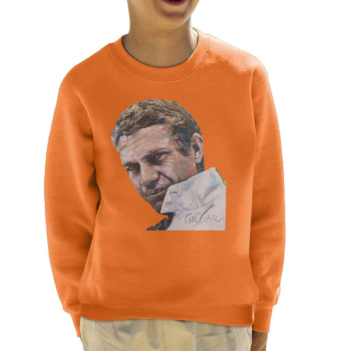 Sidney Maurer Original Portrait Of Steve McQueen Kids Sweatshirt - Kids Boys Sweatshirt