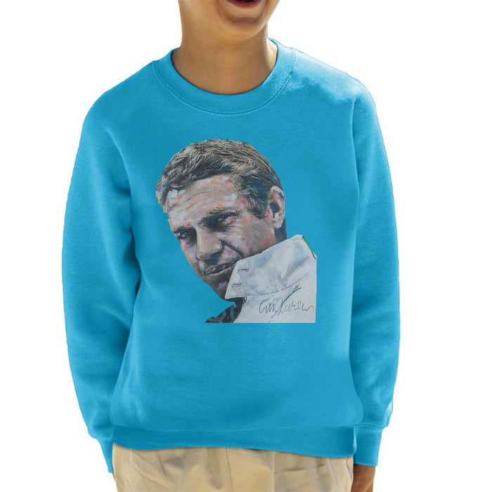 Sidney Maurer Original Portrait Of Steve McQueen Kids Sweatshirt - Kids Boys Sweatshirt