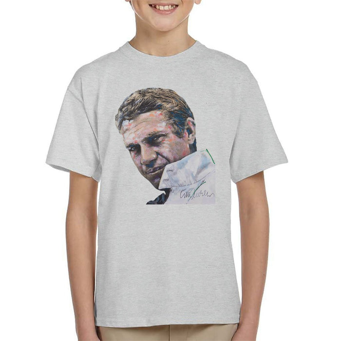 Sidney Maurer Original Portrait Of Steve McQueen Kids T-Shirt - Kids Boys T-Shirt