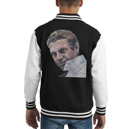 Sidney Maurer Original Portrait Of Steve McQueen Kids Varsity Jacket - Kids Boys Varsity Jacket