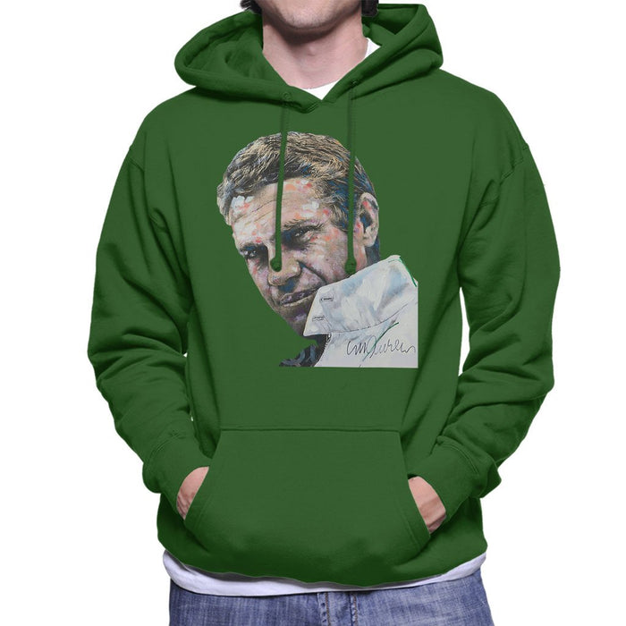 Sidney Maurer Original Portrait Of Steve McQueen Mens Hooded Sweatshirt - Mens Hooded Sweatshirt