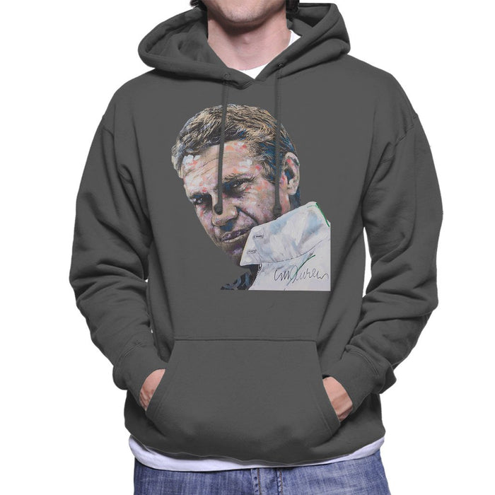 Sidney Maurer Original Portrait Of Steve McQueen Mens Hooded Sweatshirt - Mens Hooded Sweatshirt