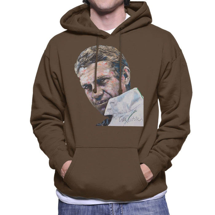 Sidney Maurer Original Portrait Of Steve McQueen Mens Hooded Sweatshirt - Mens Hooded Sweatshirt