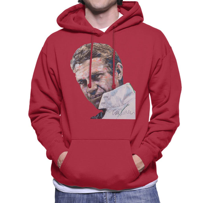 Sidney Maurer Original Portrait Of Steve McQueen Mens Hooded Sweatshirt - Mens Hooded Sweatshirt