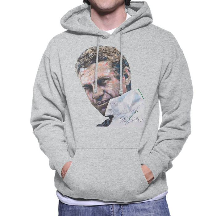 Sidney Maurer Original Portrait Of Steve McQueen Mens Hooded Sweatshirt - Mens Hooded Sweatshirt