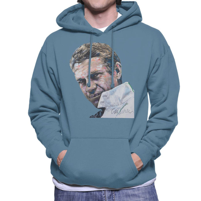 Sidney Maurer Original Portrait Of Steve McQueen Mens Hooded Sweatshirt - Mens Hooded Sweatshirt