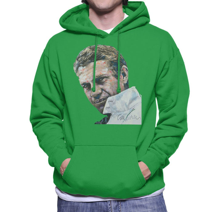 Sidney Maurer Original Portrait Of Steve McQueen Mens Hooded Sweatshirt - Mens Hooded Sweatshirt