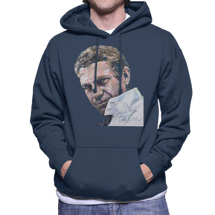 Sidney Maurer Original Portrait Of Steve McQueen Mens Hooded Sweatshirt - Mens Hooded Sweatshirt