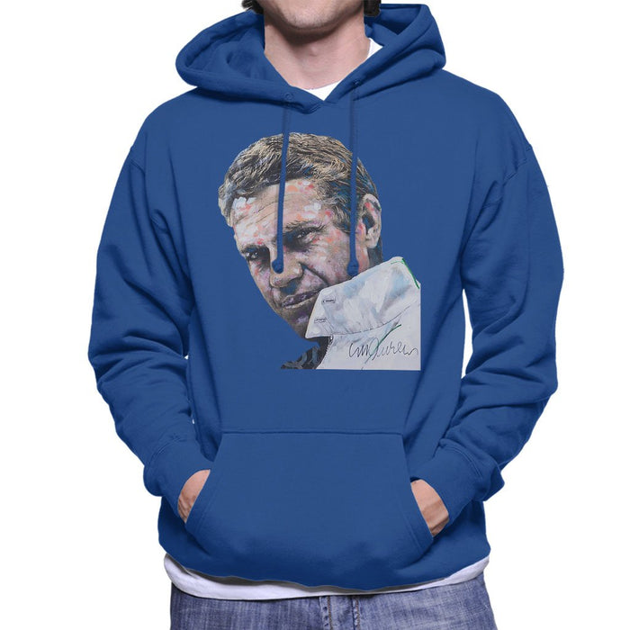 Sidney Maurer Original Portrait Of Steve McQueen Mens Hooded Sweatshirt - Mens Hooded Sweatshirt