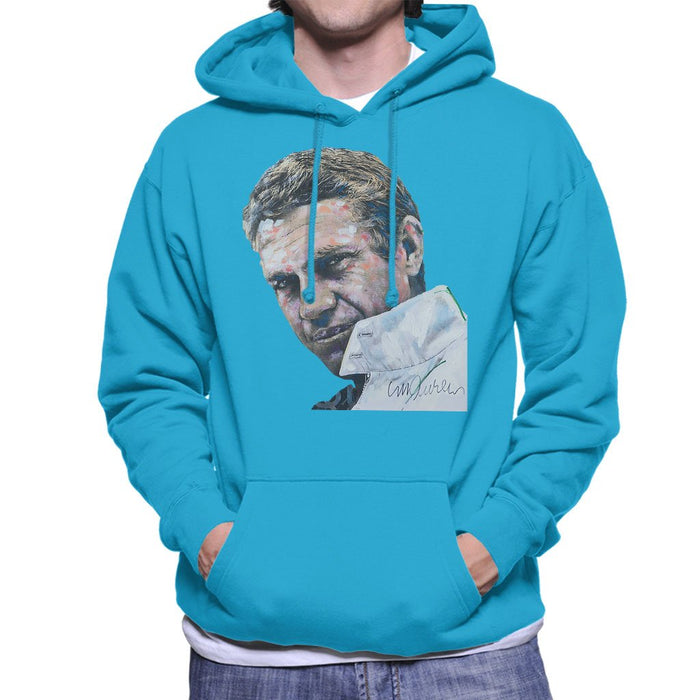 Sidney Maurer Original Portrait Of Steve McQueen Mens Hooded Sweatshirt - Mens Hooded Sweatshirt