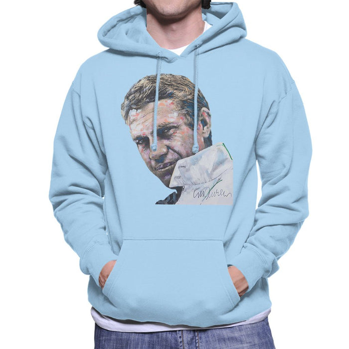Sidney Maurer Original Portrait Of Steve McQueen Mens Hooded Sweatshirt - Mens Hooded Sweatshirt