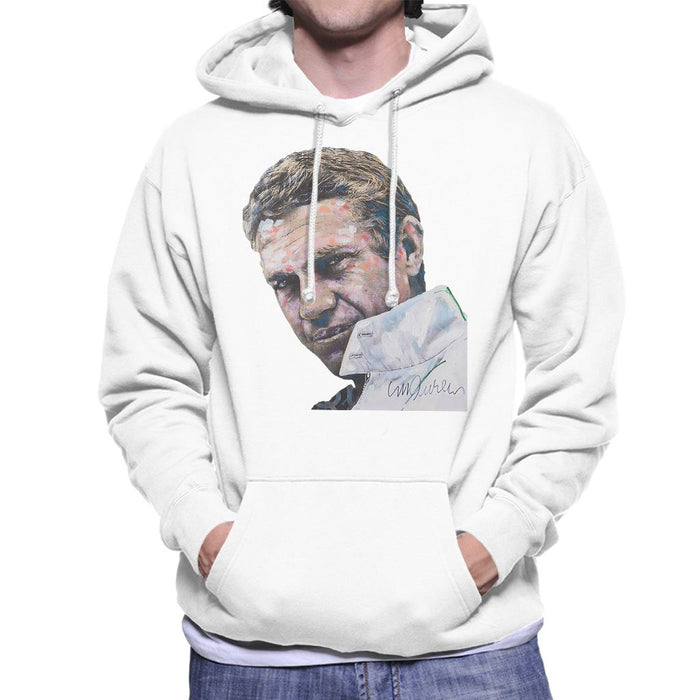 Sidney Maurer Original Portrait Of Steve McQueen Mens Hooded Sweatshirt - Mens Hooded Sweatshirt