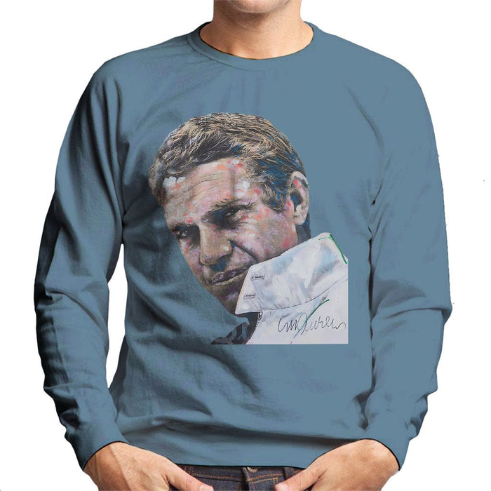 Sidney Maurer Original Portrait Of Steve McQueen Mens Sweatshirt - Mens Sweatshirt