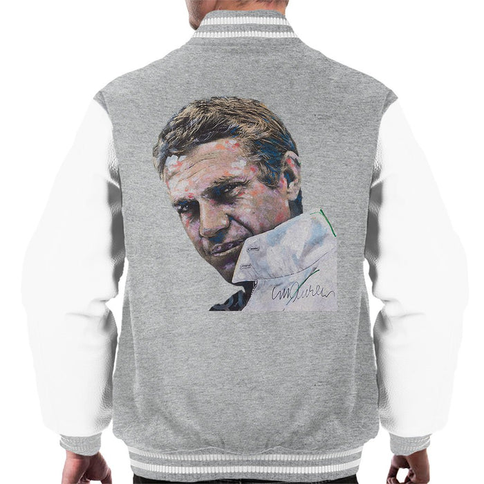 Sidney Maurer Original Portrait Of Steve McQueen Mens Varsity Jacket - Mens Varsity Jacket
