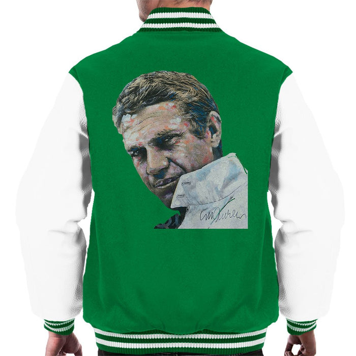Sidney Maurer Original Portrait Of Steve McQueen Mens Varsity Jacket - Mens Varsity Jacket