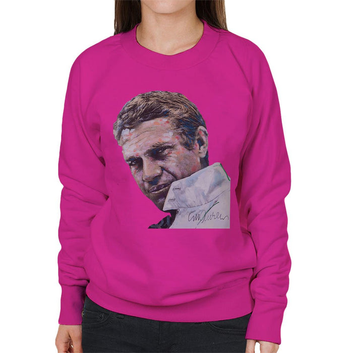 Sidney Maurer Original Portrait Of Steve McQueen Womens Sweatshirt - Womens Sweatshirt