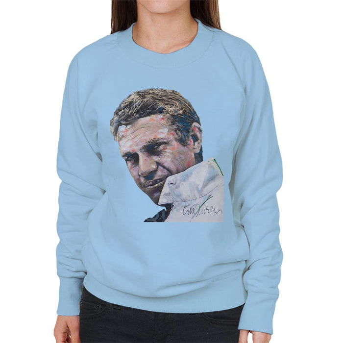 Sidney Maurer Original Portrait Of Steve McQueen Womens Sweatshirt - Womens Sweatshirt