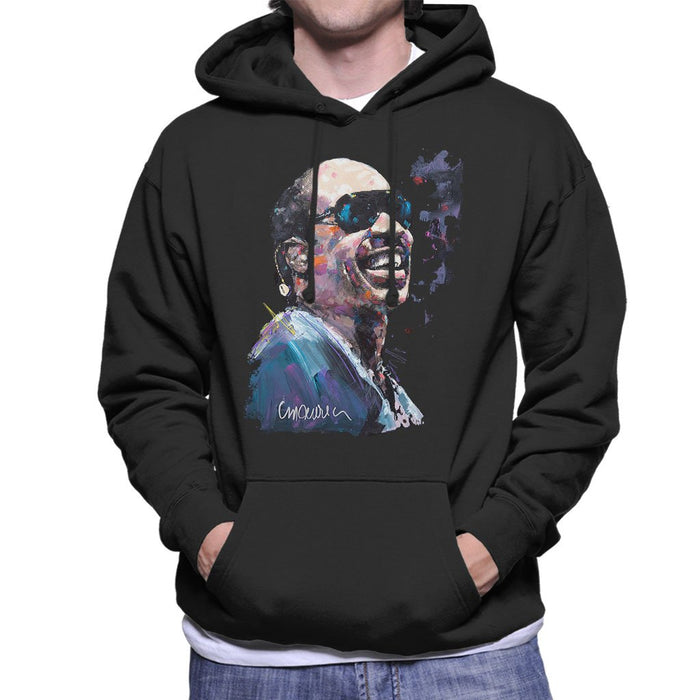 Sidney Maurer Original Portrait Of Stevie Wonder Mens Hooded Sweatshirt - Mens Hooded Sweatshirt