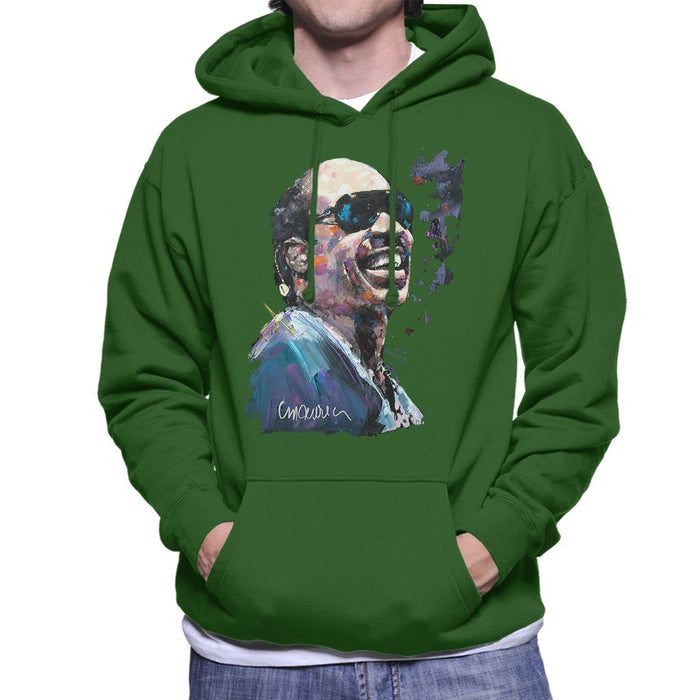 Sidney Maurer Original Portrait Of Stevie Wonder Mens Hooded Sweatshirt - Mens Hooded Sweatshirt