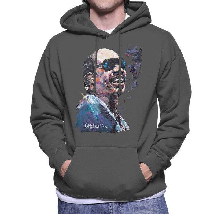 Sidney Maurer Original Portrait Of Stevie Wonder Mens Hooded Sweatshirt - Mens Hooded Sweatshirt