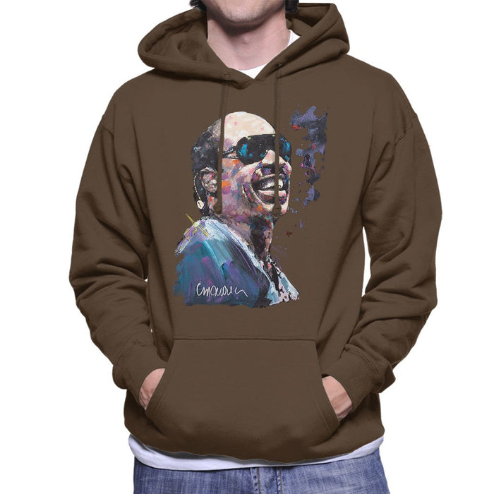 Sidney Maurer Original Portrait Of Stevie Wonder Mens Hooded Sweatshirt - Mens Hooded Sweatshirt