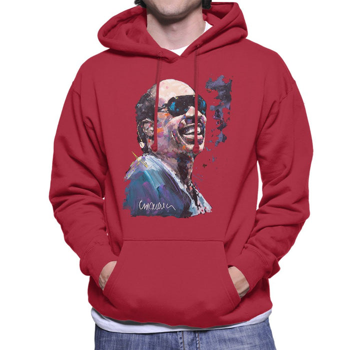 Sidney Maurer Original Portrait Of Stevie Wonder Mens Hooded Sweatshirt - Mens Hooded Sweatshirt