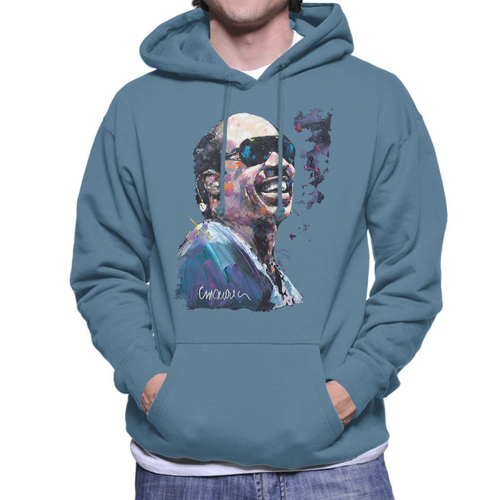 Sidney Maurer Original Portrait Of Stevie Wonder Mens Hooded Sweatshirt - Mens Hooded Sweatshirt