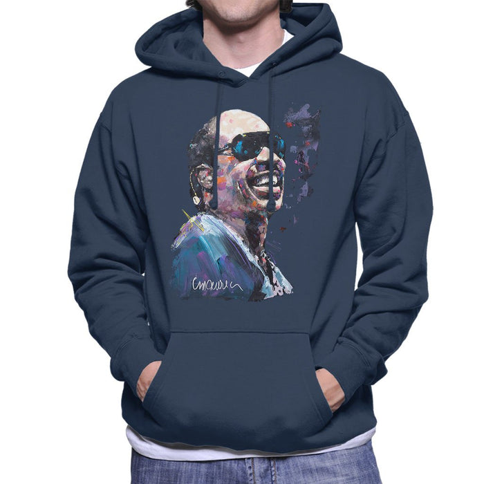 Sidney Maurer Original Portrait Of Stevie Wonder Mens Hooded Sweatshirt - Mens Hooded Sweatshirt