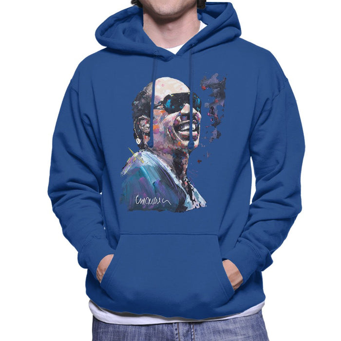 Sidney Maurer Original Portrait Of Stevie Wonder Mens Hooded Sweatshirt - Mens Hooded Sweatshirt