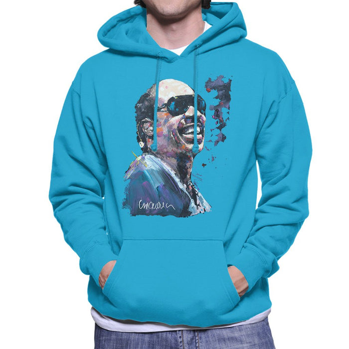 Sidney Maurer Original Portrait Of Stevie Wonder Mens Hooded Sweatshirt - Mens Hooded Sweatshirt