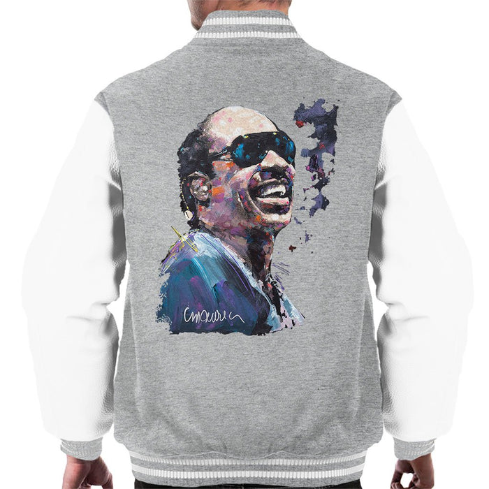 Sidney Maurer Original Portrait Of Stevie Wonder Mens Varsity Jacket - Mens Varsity Jacket