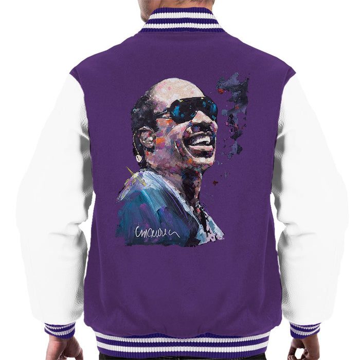 Sidney Maurer Original Portrait Of Stevie Wonder Mens Varsity Jacket - Mens Varsity Jacket
