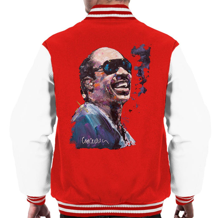 Sidney Maurer Original Portrait Of Stevie Wonder Mens Varsity Jacket - Mens Varsity Jacket