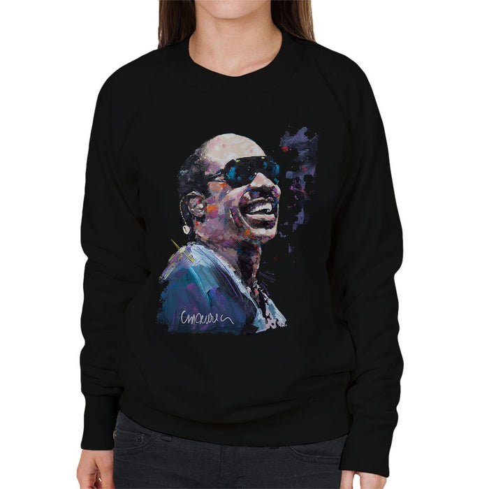 Sidney Maurer Original Portrait Of Stevie Wonder Womens Sweatshirt - Womens Sweatshirt